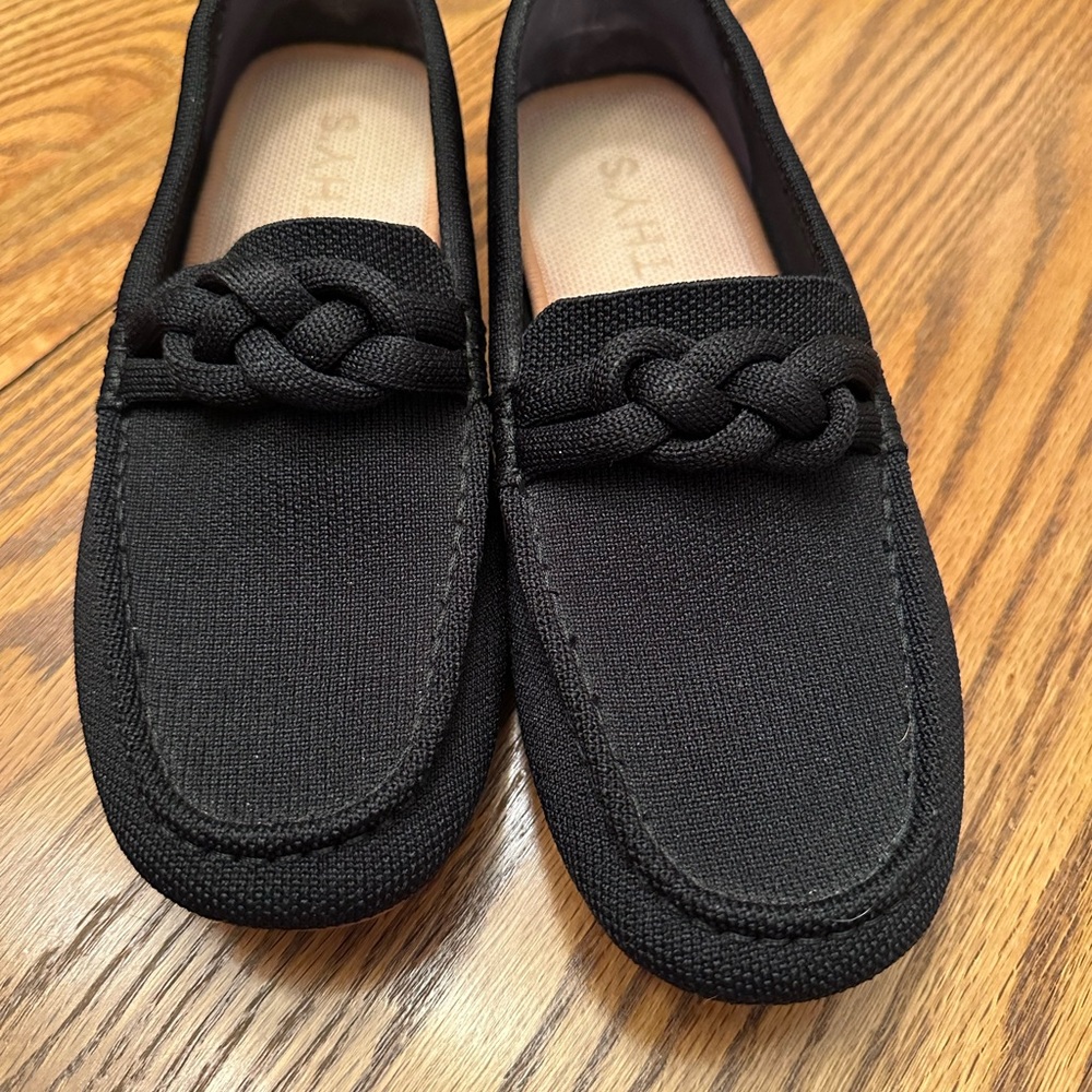 Rothy's Black Flats with Braided Detail